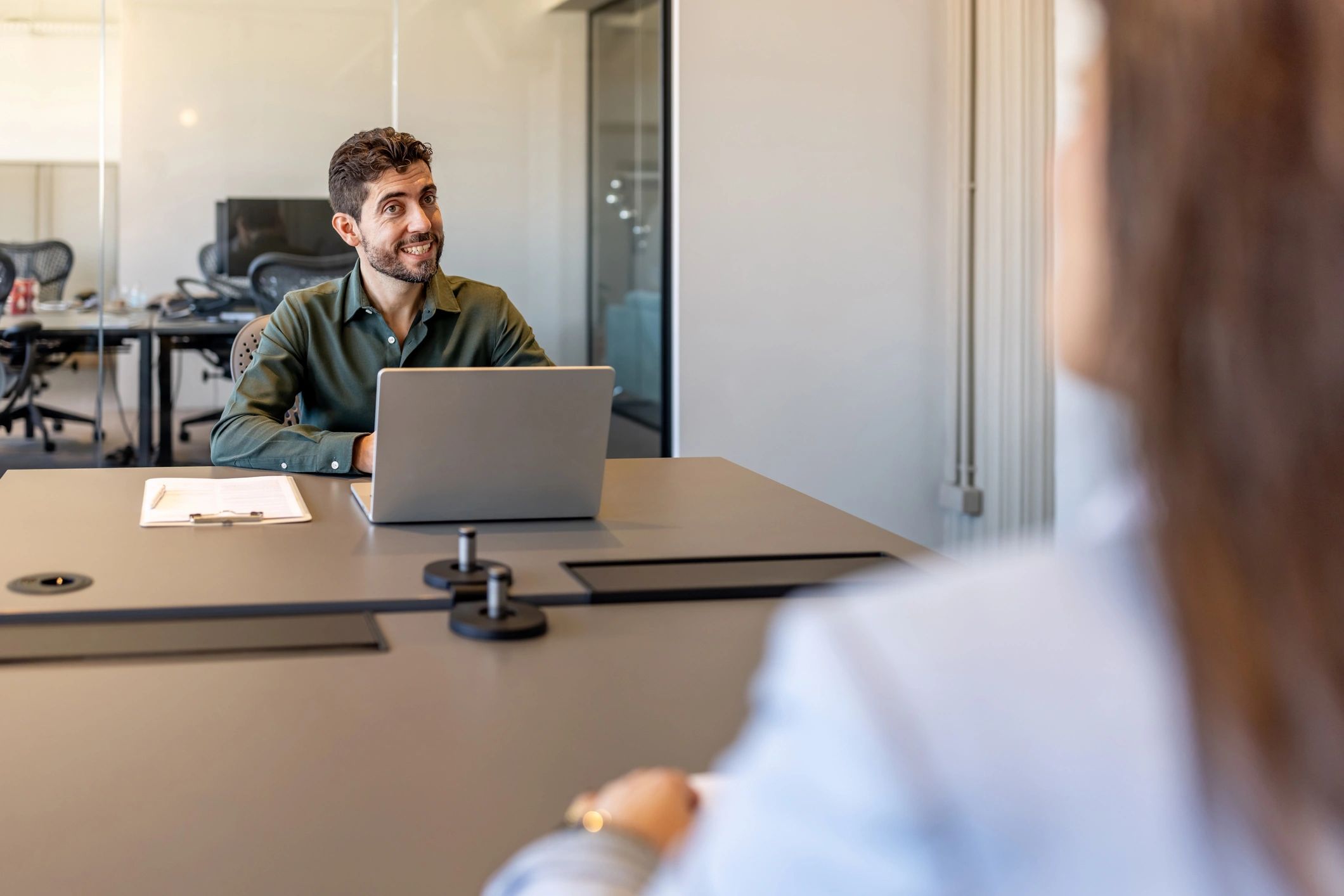 Professional team representative in an office setting